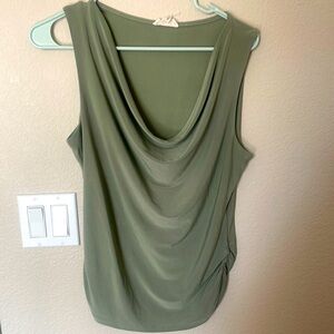 Green blouse.